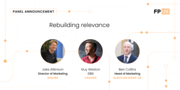 Speaker panel card featuring headshots of Ben Collins, Jake Atkinson and Guy Weston