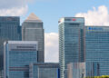 Canary Wharf skyline, featuring buildings such as HSBC