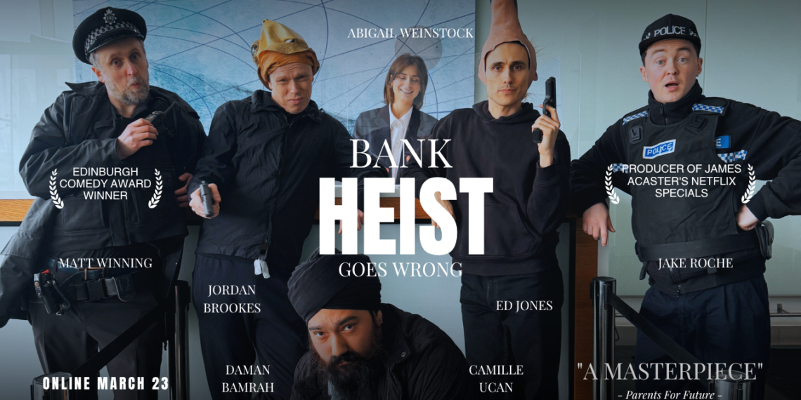 YouTube thumbnail of the Bank Heist featuring all actors and their names