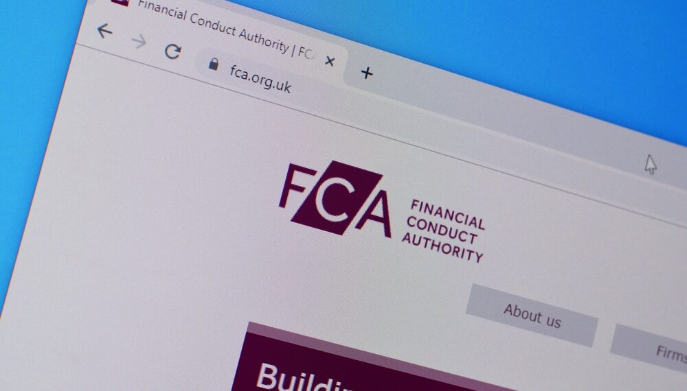 Screenshot of FCA website