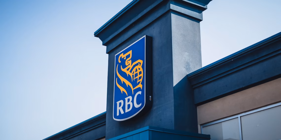 Photo of RBC logo on a building
