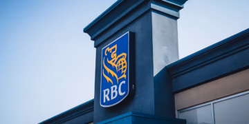 Photo of RBC logo on a building