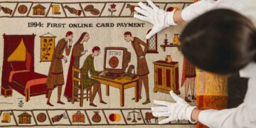 Mastercard weaves 3,000 years of payments history into artwork